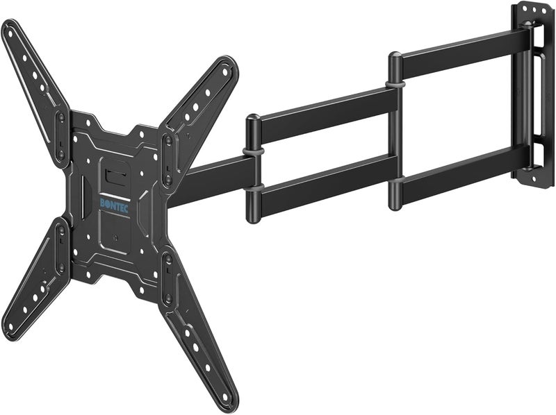 BONTEC TV Wall Mount for 26–65 Inch Flat and Curved Screens with 37.4 Inch Long Extension, Full Motion Swivel Design, Heavy Duty Bracket for Corner or Monitor Setup, Max VESA 400x400, Holds 77 lbs - Image 1